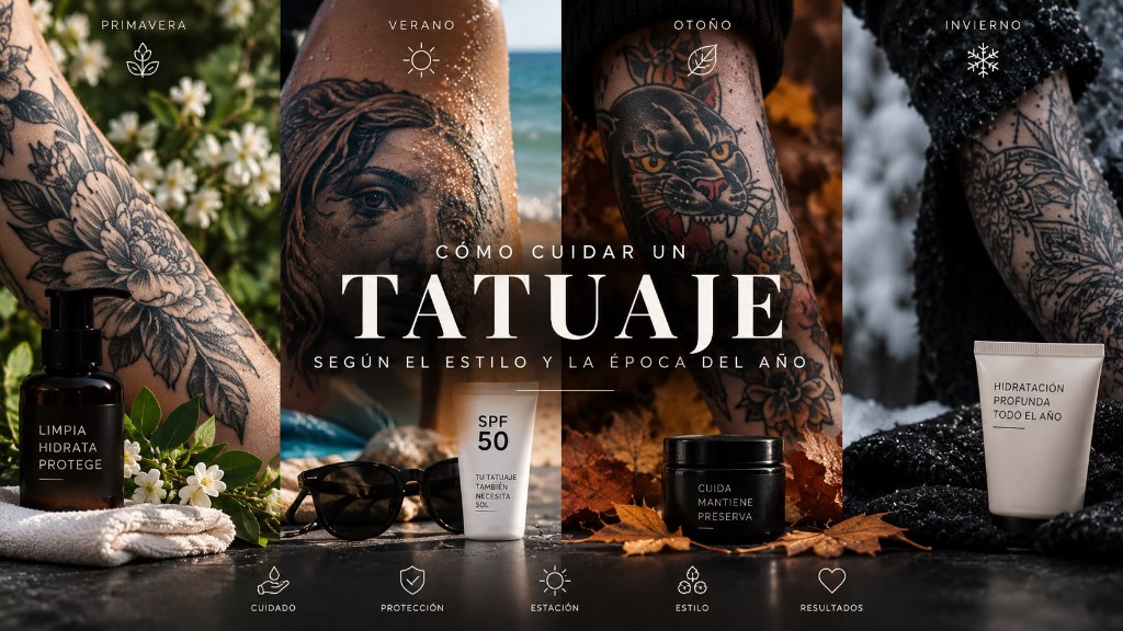 Cómo cuidar un tatuaje según el estilo y la época del año: primavera, verano, otoño e invierno