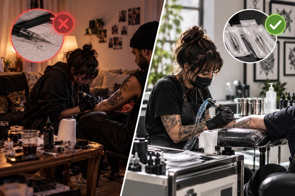 Intrusismo en el tatuaje: contraste entre tatuar en casa y en un estudio profesional